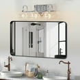 thumbnail image 2 of Miniyam Hard-Wired Vanity Light, 3-Light Bathroom Wall Sconce with Crystal Glass Shades, G9 Base, Silver, 2 of 7