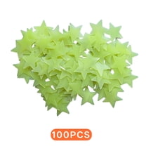 CCOCC 100Pcs Glow in the Dark Stickers,Glow in Darkness Wall Decor for Bedroom,Soft Night Lighting Wall Decals,Yellow