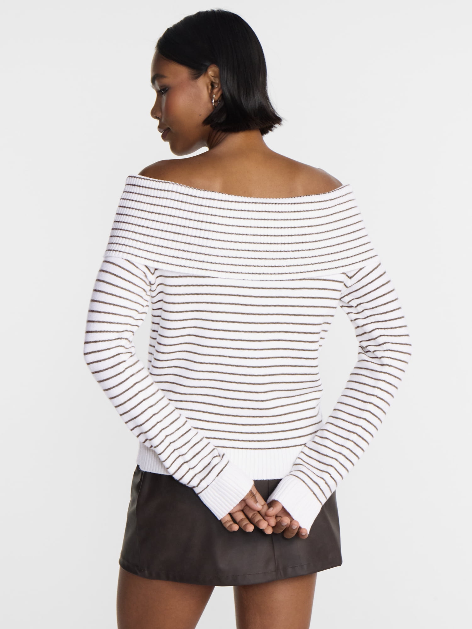 No Boundaries Off the Shoulder Sweater, Lightweight, Women's XXS-XXL
