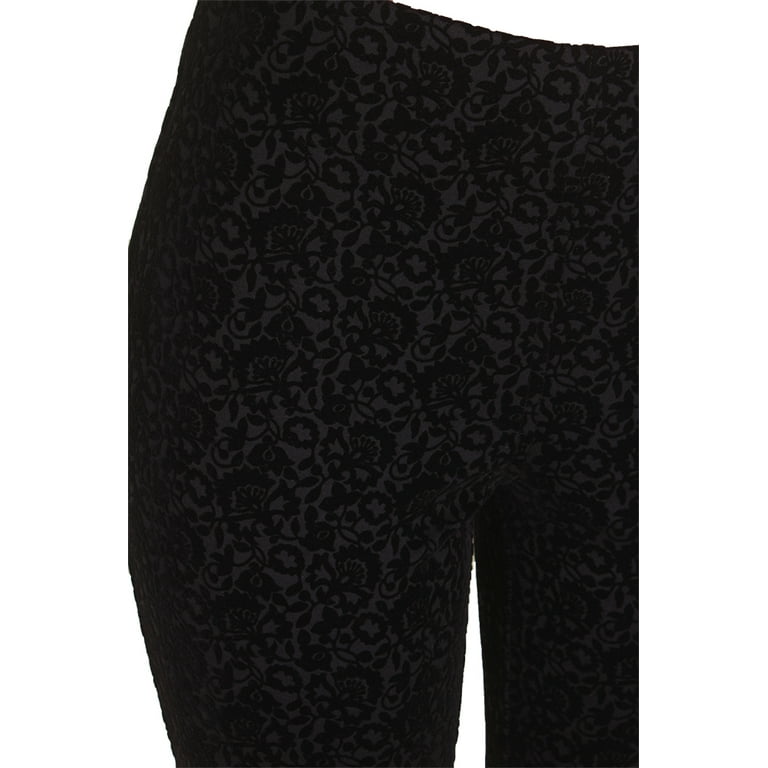 Maison Jules Black Flocked Mid Rise Stretch Super Slim Leggings XS