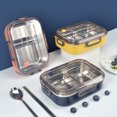 thumbnail image 2 of Stainless Steel Insulated Lunch Box Student School Lunch Box Tableware Bento Food Container Storage Breakfast Boxes Plastic Drop Plastic Pink, 2 of 6