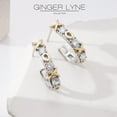 thumbnail image 2 of Hugs and Kisses Half Hoop Earrings for Women Two Town Gold Plated CZ Ginger Lyne Collection, 2 of 8
