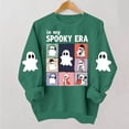 thumbnail image 3 of Spooky Season Sweatshirt Womens Ghost Graphic Pullover Crew Neck Long Sleeve Loose Fit Casual Fall Tops Ribbed Cuffs and Hem Cute Halloween Long Sleeve Sweatshirt, 3 of 7