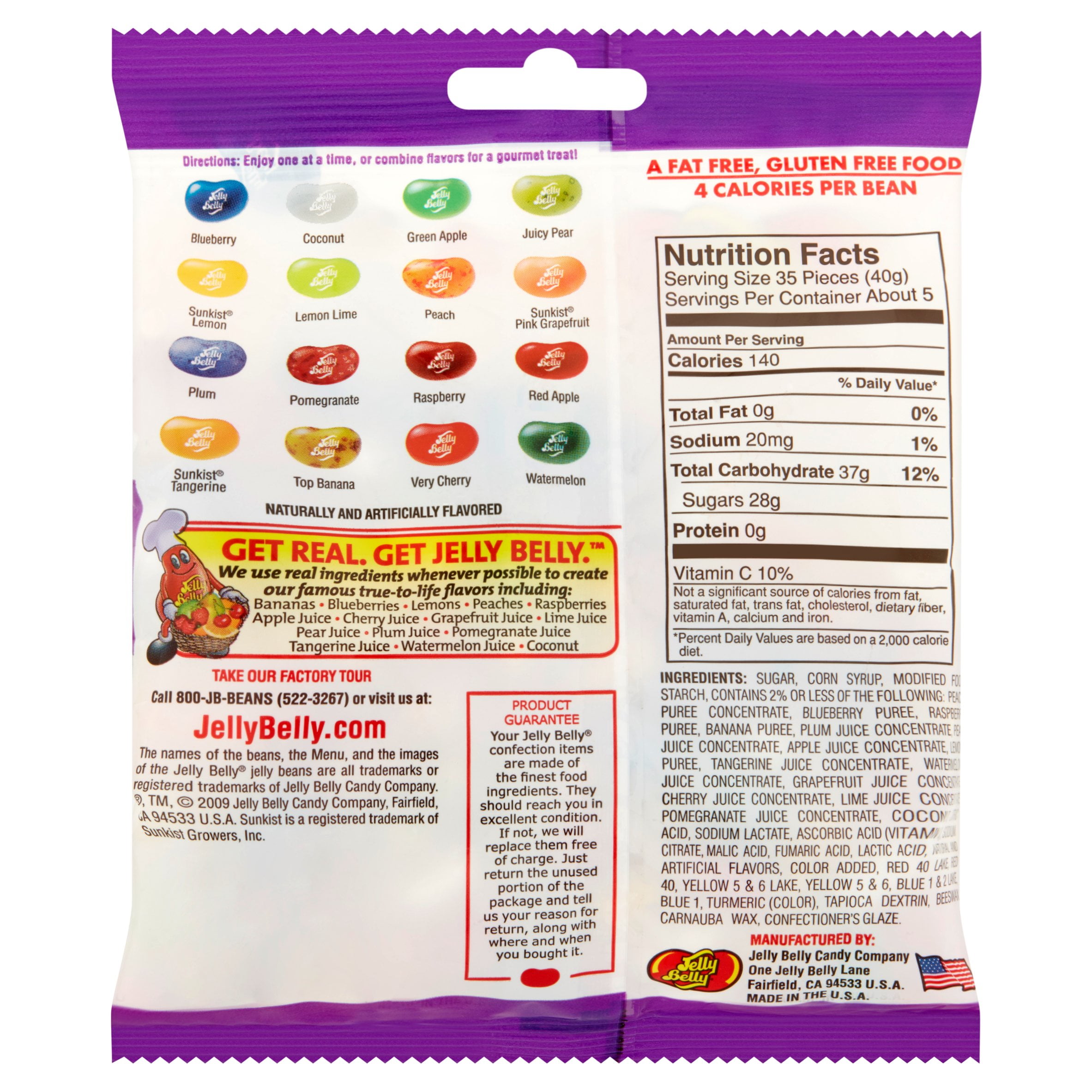 Jelly Belly Nutritional Information Ingredients Runners High Nutrition