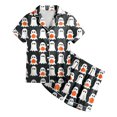 thumbnail image 4 of Pandaie 2 Piece Little Girls Full Ghost Print Short Sleeve Pajamas Set Halloween Kid Sleepwear Outfits Black,2-3 Years, 4 of 5