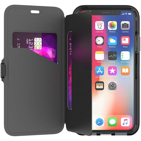 tech21 - Phone Case Compatible with Apple iPhone X/XS - Evo Wallet - Black