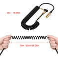 thumbnail image 3 of 1Pcs 3.5mm Extension Cable - Coiled Audio Cable with 90 Degree Right Angle Connector, Male to Female Aux Cord for Studio Headphones, Gaming Headsets and Car Audio Systems, Black, 3 of 6