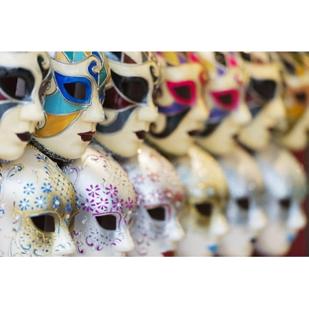 Europe, Italy, Veneto, Venice, Souvenir Venetian Carnival Masks Print Wall Art By Christian