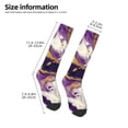 thumbnail image 2 of Pofeuu Purple Gold Marble Swirls Print Stockings, Adult Running Hiking Socks for Youth and Adult, 2 of 6