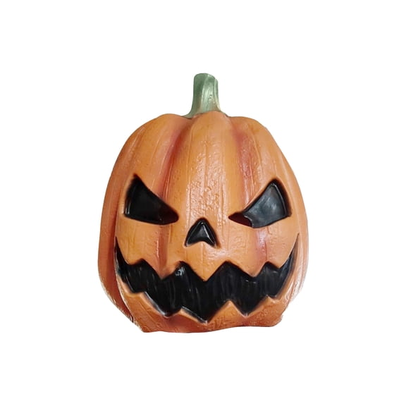 Scary Halloween Pumpkin Mask Creepy Jack o Lantern Latex Head Costume for Adult Cosplay Party