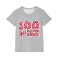 thumbnail image 3 of Xihbxyly Bonita Camiseta con Diseño de 100 Días de Clases, Tela Suave y Transpirable, Manga Corta Abullonada, Ideal para Pantalones Cortos, Vaqueros y Faldas, Ropa Informal de Diario, Tendencia para, 3 of 7