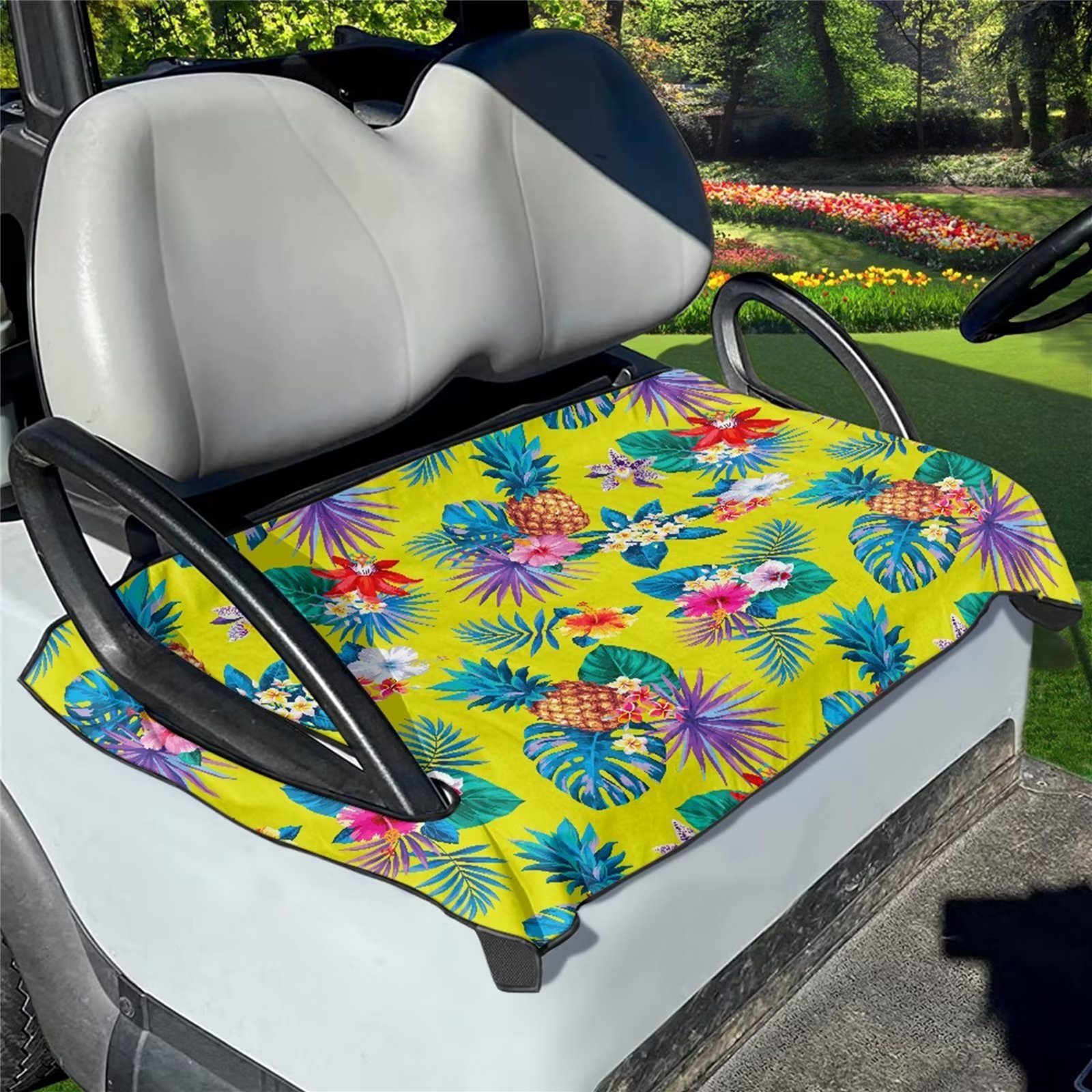 Binienty Golf Cart Seat Covers Waterproof Pineapple Palm Stay Cool Seat