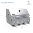 thumbnail image 5 of Spire Premium 5 Burner Built In Gas Grill Island Head, Stainless Steel 30 Inch Barbeque Grill with Rear Burner, 63,000 BTUs, 750 SQ In Racks, Propane Grill with Dual Fuel Compatibility - 740-0788P, 5 of 9