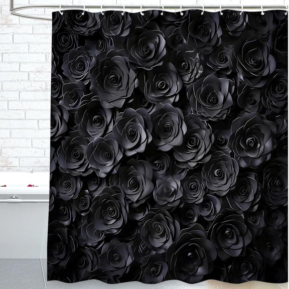 4 Pcs Cherry Blossom Shower Curtain Set with 12 Hooks for Bathroom Sets Decor, Non-Slip Rugs and Toilet Mat Lid Rug, Waterproof for Bathroom Cherry Blossom Decor Bathroom Accessories