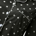 thumbnail image 6 of Jiyugala Women Pajama Sets Women Casual Lapel Button Polka Dots Print Two Piece Long Sleeve Pajamas Pajamas Suit, 6 of 7