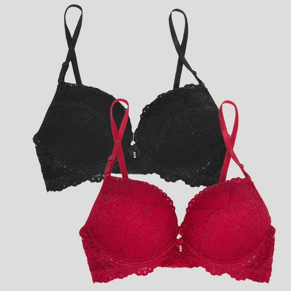 Smart & Sexy Women's Add 2 Cup Sizes Push Up Bra, Single and 2-Pack