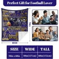 thumbnail image 5 of Football Blanket, Fans Gifts for Men Women, Purple and Black Team Color Style, 50"x60" Throw Blanket Football Merch Sports Gear., 5 of 6