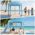 thumbnail image 3 of EDX Portable Beach Cabana Shelter Canopy, UPF 50+ Sand Pocket Sun Shade with Carry Bag, Easy Setup Waterproof Outdoor Beach Tent with Vent Top, for Kids, Family & Friends, Light Blue, 3 of 9
