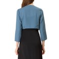 thumbnail image 3 of Allegra K Women's Open Front Drape 3/4 Sleeve Bolero Shrug Crop Cardigan XS Dusty Blue, 3 of 7