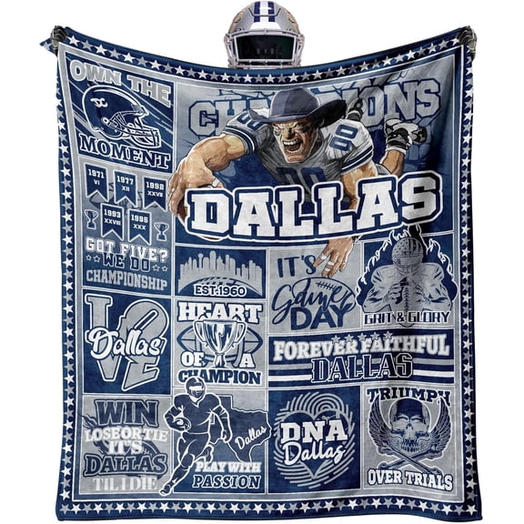 Gifts for Men, Blanket for Dallas, Football Gifts for Dallas, Throw Blanket for Couch 60"x50", Football Merchandise