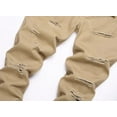 thumbnail image 6 of Boy's Stretch Fit Ripped Destroyed Jeans Pants Cargo Pants Classic Elastic Waist Straight Leg Multi-Pockets Comfy Kids Pants for Boys, 6 of 7