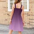thumbnail image 4 of Girls Summer Dress Tween Dresses Sleeveless Gradient Sundress with Button Front and Pockets Summer Casual A-line Dress for Kids ,Sie:130, 4 of 5