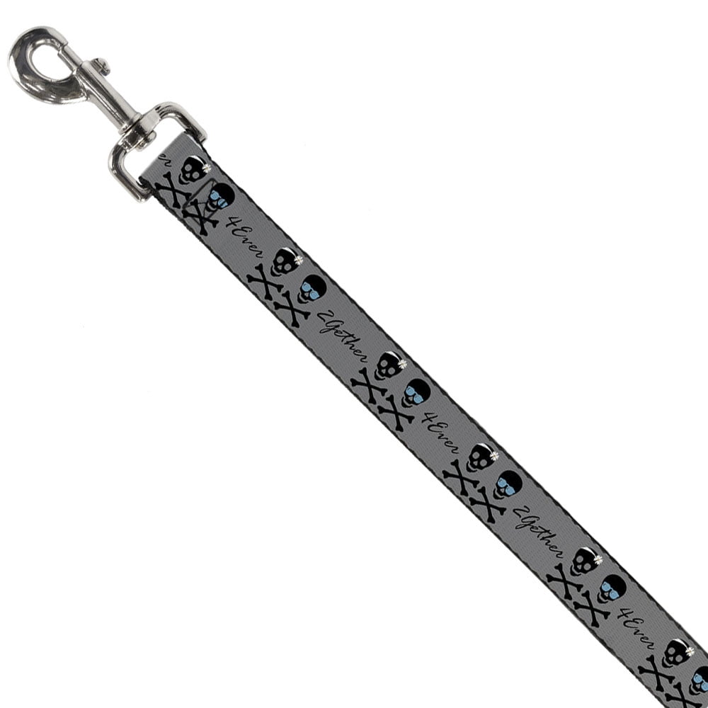 Buckle-Down Pet Leash, Dog Leash, 2Gether 4Ever Skulls, 6 Feet Long 1.0 Inch Wide