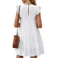 thumbnail image 2 of Gomelly Women Sundress Summer Short Mini Dresses Loose T Shirt Dress Ladies Casual Kaftan Swing White XL, 2 of 3