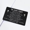 thumbnail image 2 of Lord's Prayer Wallet Card - Engraved Metal Bible Verse Card - Religious Gifts for Christian Men Women, 2 of 4