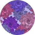 thumbnail image 1 of Ahgly Tapis d'Intérieur Lavable en Machine Carré Transitionnel Orchidée Foncée Violet, 3 Pieds Carré, 1 of 7