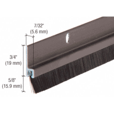CRL Dark Bronze and Nylon Door 5/8" Bristle Weatherstrip - 72