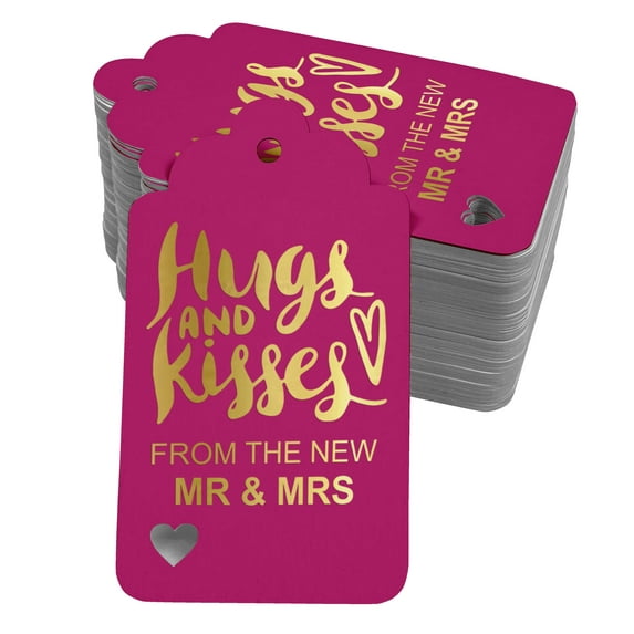 Inkdotpot Gold Foil Paper Hang Tags Hugs And Kisses From The New Wedding Favor Tags 50 Pieces