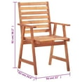 thumbnail image 2 of vidaXL Patio Dining Chairs Outdoor Patio Chair with Cushions Solid Wood Acacia, 2 of 12