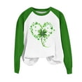 thumbnail image 4 of Gamivast St Patricks Day Sweatshirt for Women Plus Size Leaf Clover Raglan Long Sleeve Tshirts Vintage Crew Neck Going out Tops St Patricks Day Outfits, 4 of 5