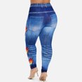 thumbnail image 3 of Bescita Women'S Plus Size Casual Imitation Cowboy Leggings Elasticity Slim Cropped Pants, 3 of 5