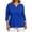 Blue-50, variant on Women's Plus Size 3/4 Sleeve V-Neck Tee Casual Solid Color T-Shirt Sizes L-5X