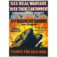 thumbnail image 3 of Lloyd Harrison 11x14 Black Modern Framed Museum Art Print Titled - See Real Warfare - ‘Over There’ Cantonment - Made Possible by Blood-Not Money 5th Regiment Armory, Baltimore - Tickets for Sale Here, 3 of 5