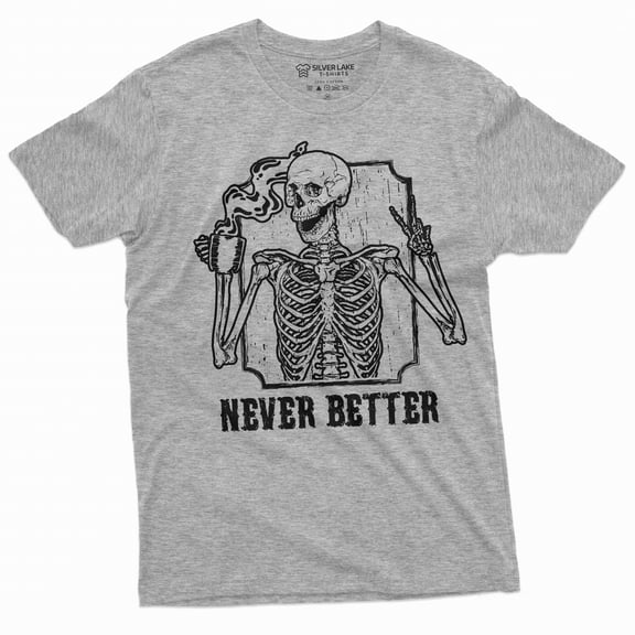 Coffee and Skeleton Halloween funny T-shirt Mens Womens Unsiex tee Coffee tea drinking Costume