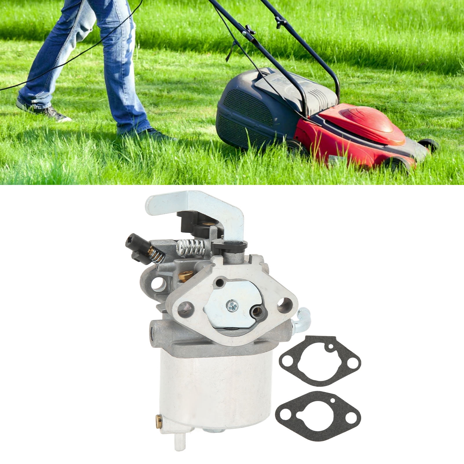 Suodoka Aluminum Carburetor Replacement for Kawasaki FE120 FE290D Lawn Mower Parts 15003-2497 15003-2718 Engine Motor Repair Accessories with 2 Paper Pads