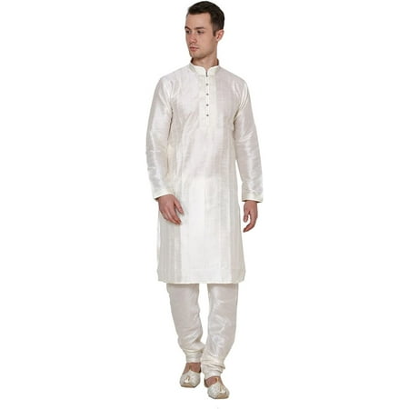 

Royal Kurta Men s Silk Blend Pintuck Kurta Pyjama Beige