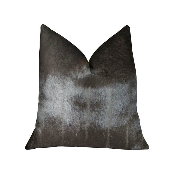 Plutus 16" x 16" Silky Brown Mik Handmade Luxury Pillow in Dark Brown