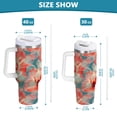 thumbnail image 3 of Ryvnso 40 oz Tumbler with Handle and Straw Hibiscus Flowers Summer Insulated Stainless Steel Travel Mug with Lid, 3 of 9
