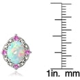 thumbnail image 3 of 2.86 Carat T.G.W. Created Opal and Pink Sapphire Diamond Accent Sterling Silver Oval Earrings, 3 of 3