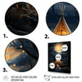 thumbnail image 3 of Designart "Celestial Connections Blue Native Tipi Retreat II" Cityscapes Floater Framed Canvas Art Print, 3 of 7