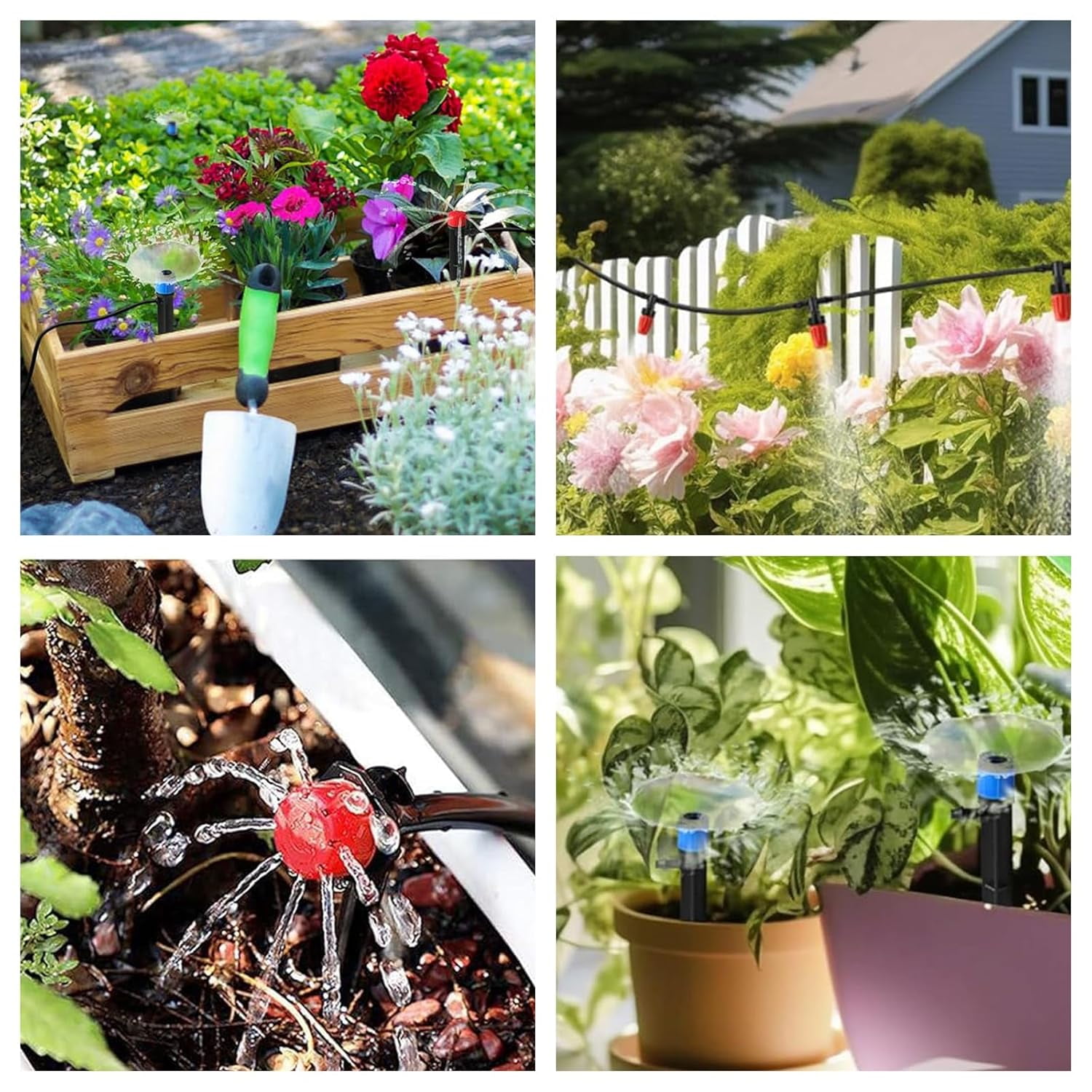256 Ft Automatic Drip Irrigation System Kit for Greenhouse, Yard, Plant and Lawn, With 1/2 In Hose, 1/4 In Distribution Tubing and Accessories