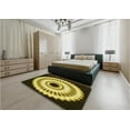 thumbnail image 5 of Ahgly Company Machine Washable Indoor Round Transitional Bold Yellow Area Rugs, 7' Round, 5 of 7