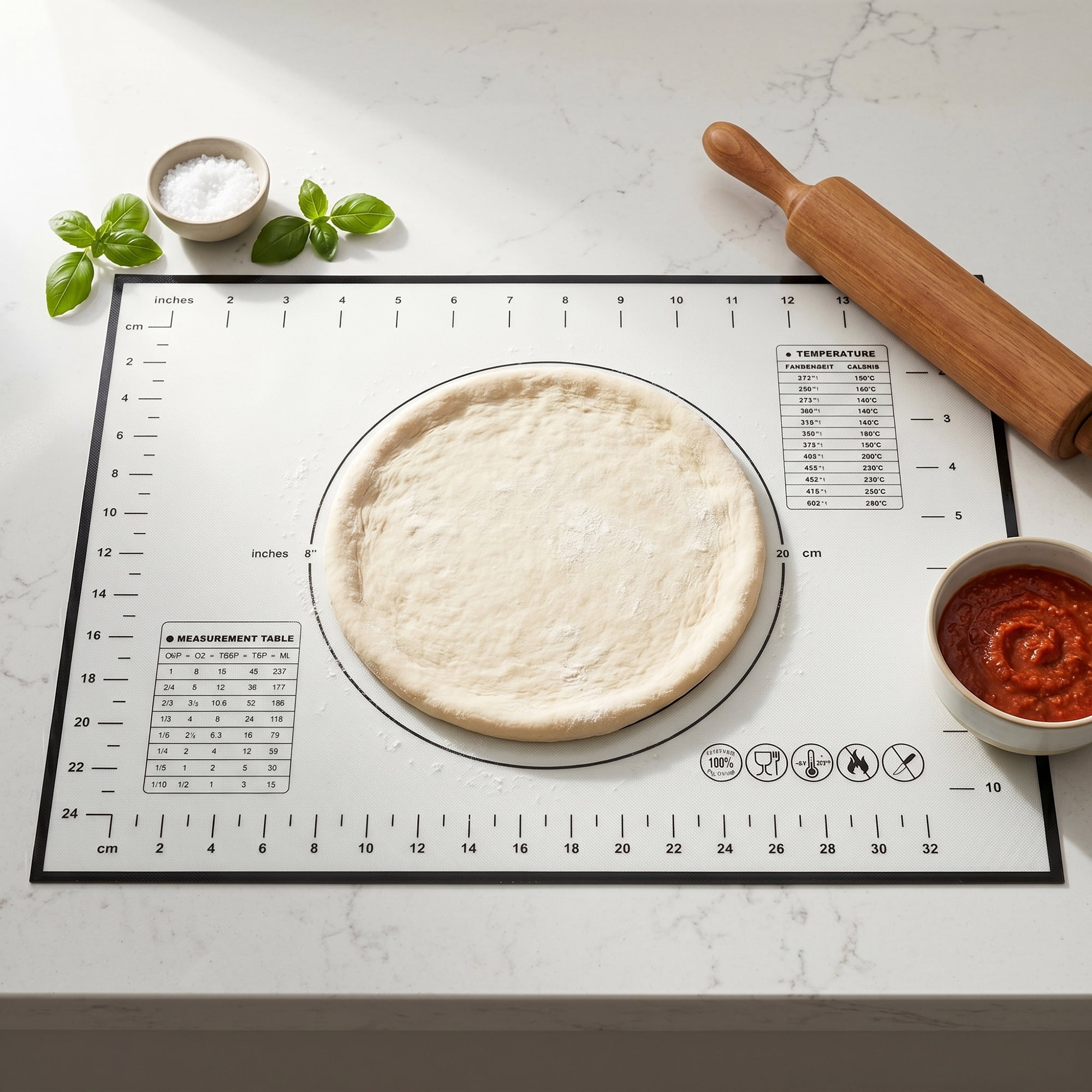 Unique Bargains Pastry Baking Mat with Measurements and Heat Resistance Black 11.8"x15.7"