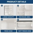 thumbnail image 5 of Frestec 3.2 Cu. Ft. Mini Fridge with Freezer, Compact Refrigerator for Bedroom, Dorm, and Office, Energy-Saving, Low-Noise, Adjustable Thermostat (Grey), 5 of 11