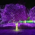 thumbnail image 4 of Morttic Christmas Lights, LED Christmas Net Lights Outdoor, Waterproof Christmas Net Lights, 200 LED 9.8 FT x 6.6 FT 8 Modes Plug in, Decor for Bushes Garden Party Xmas Tree (Purple), 4 of 7