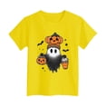 thumbnail image 4 of Staki Kids Halloween Shirts Girls Halloween Shirts for Kids Toddler Girls T-Shirts Clothes Short Sleeve Cotton Tee(Yellow,9-10 Years), 4 of 4